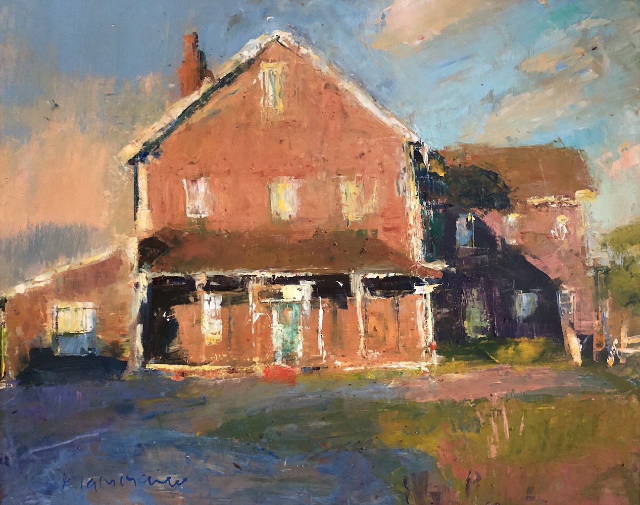 Highland House, Plein Air Oil Painting by Mary Giammarino