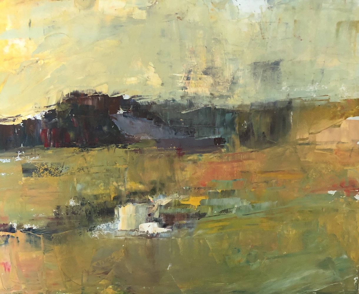 Rectangle of Yellow, Plein Air Oil Painting by Mary Giammarino