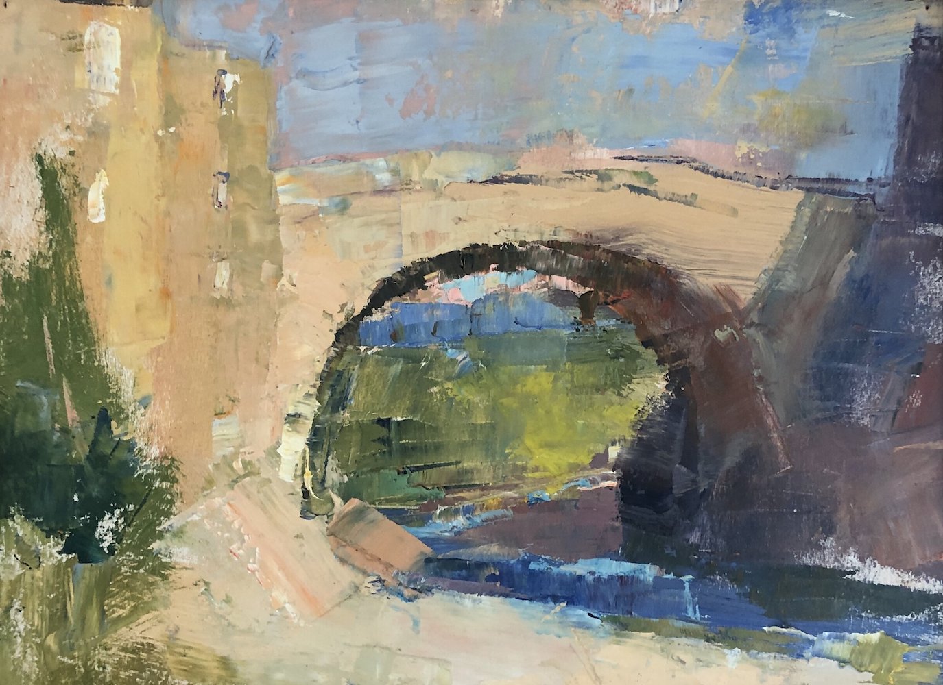 Roman Bridge, Vaison-la-Romaine, Plein Air Oil Painting by Mary Giammarino from an RGS Art Trip